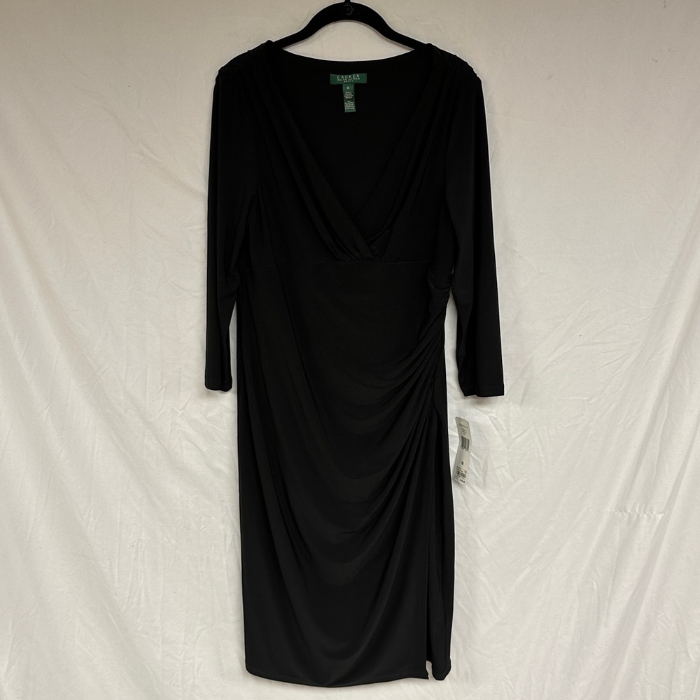 NWT Ralph Lauren Black Jersey Dress - Size 16